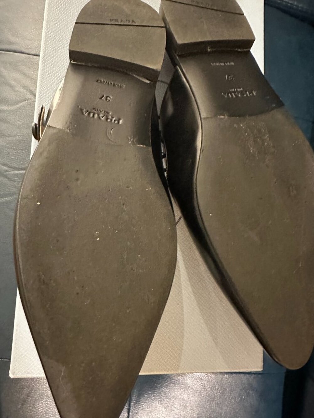 Prada Leather Mary Jane Flat Mules - Picture 9 of 9